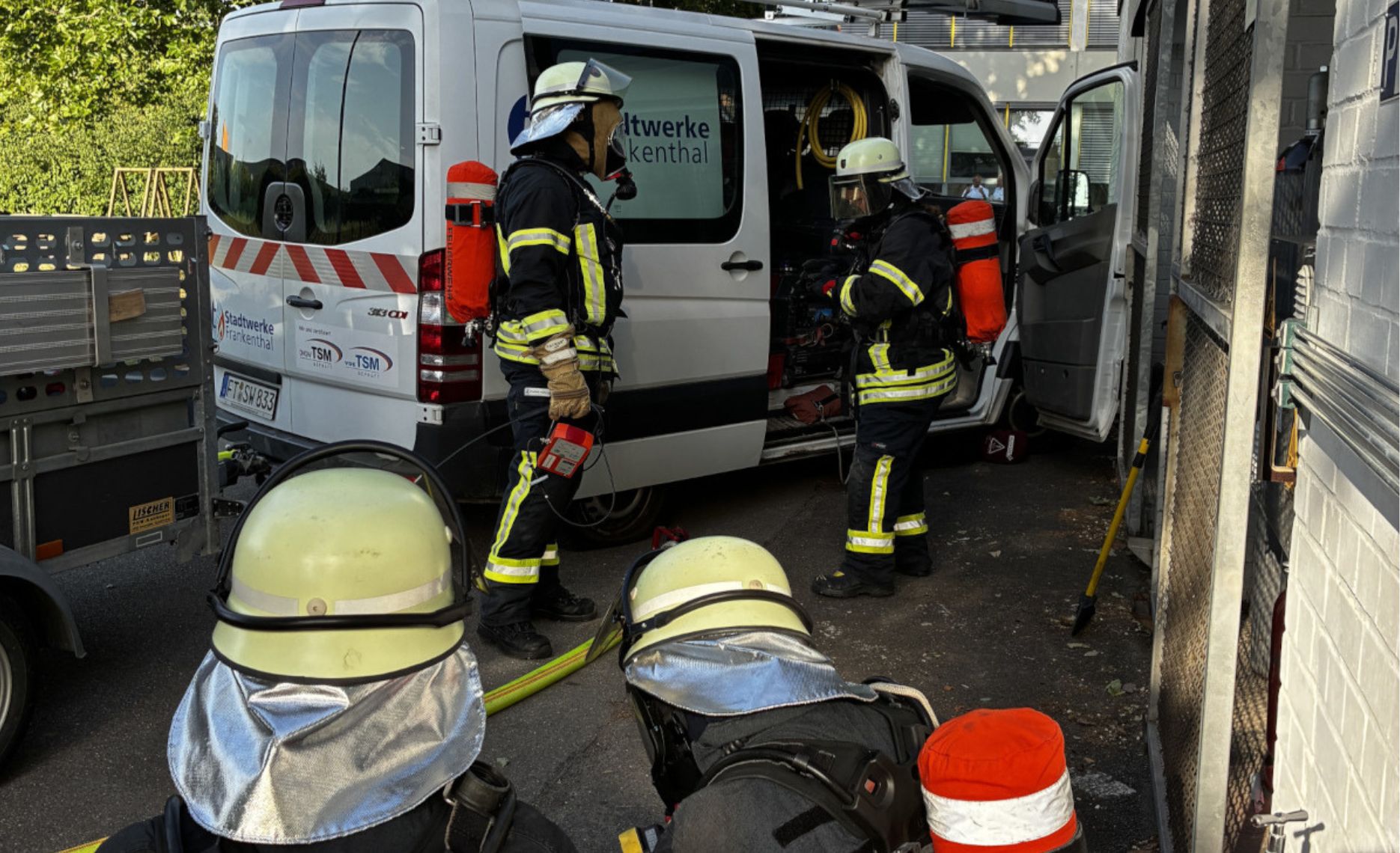 Die Feuerwehr übte bei den Stadtwerken