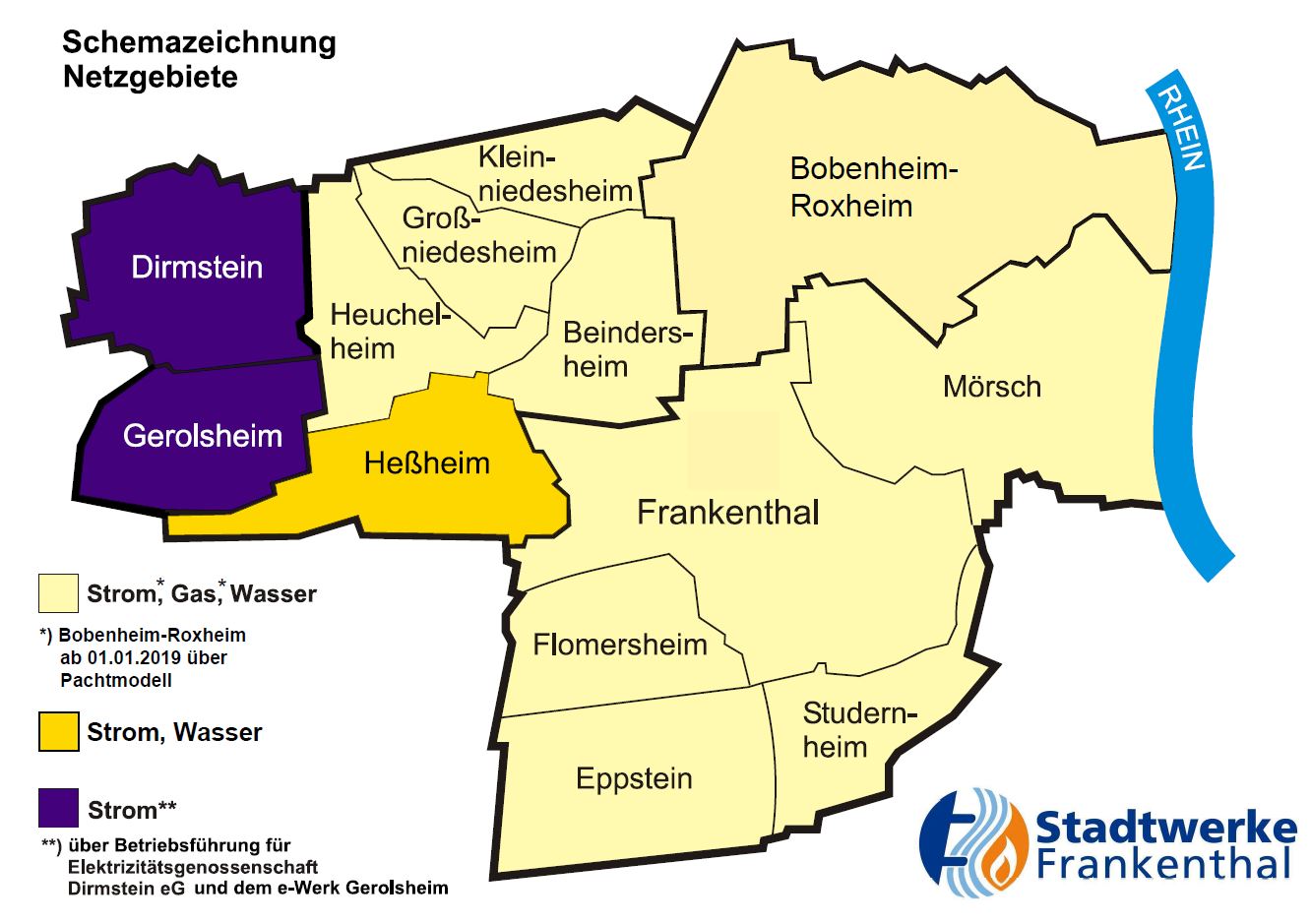 Netzgebiet der Stadtwerke Frankenthal
