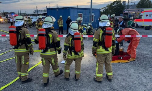 Übung der Feuerwehr FT